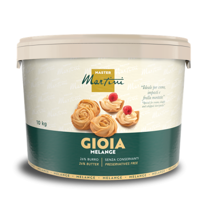 Balde de 10 kg de creme de confeitaria Master Martini Gioia Melange, 26% de manteiga, sem conservantes, com espirais ...